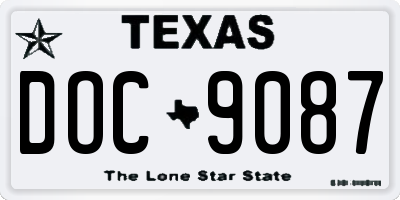 TX license plate DOC9087