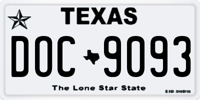 TX license plate DOC9093