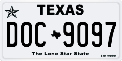 TX license plate DOC9097