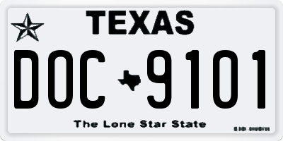TX license plate DOC9101