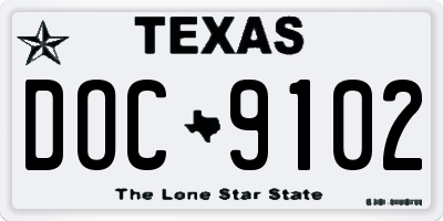 TX license plate DOC9102