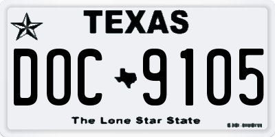 TX license plate DOC9105