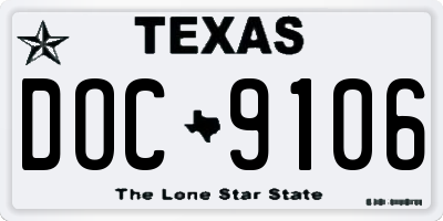 TX license plate DOC9106