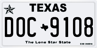 TX license plate DOC9108