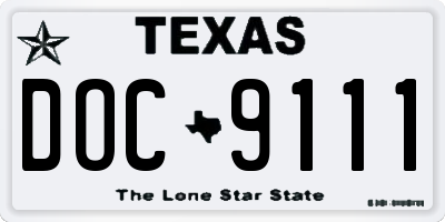 TX license plate DOC9111