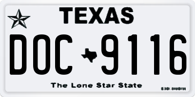 TX license plate DOC9116