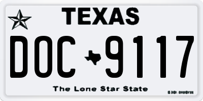 TX license plate DOC9117