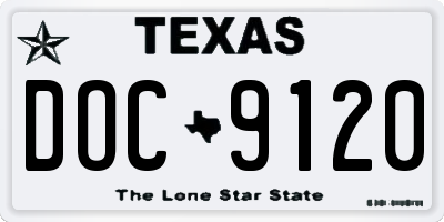 TX license plate DOC9120