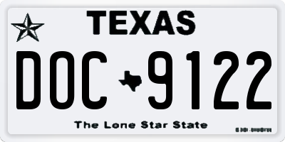 TX license plate DOC9122