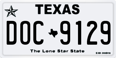 TX license plate DOC9129