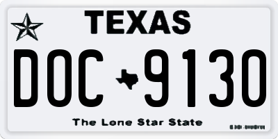 TX license plate DOC9130