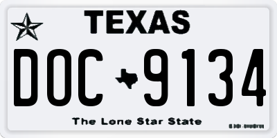 TX license plate DOC9134