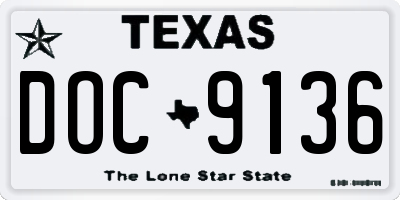 TX license plate DOC9136