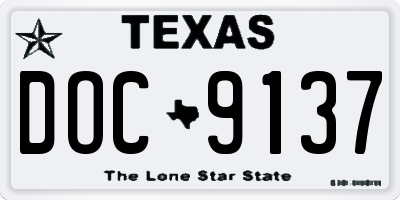 TX license plate DOC9137