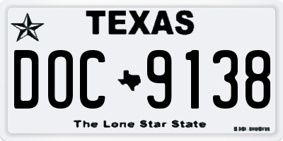 TX license plate DOC9138