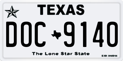 TX license plate DOC9140