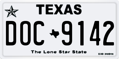 TX license plate DOC9142