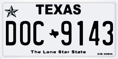 TX license plate DOC9143