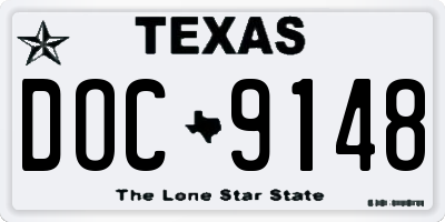 TX license plate DOC9148