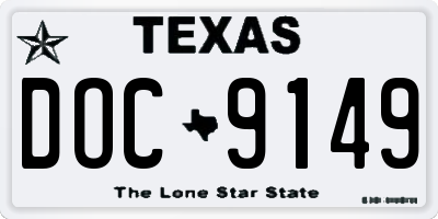 TX license plate DOC9149