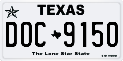 TX license plate DOC9150