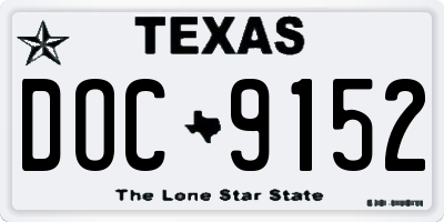 TX license plate DOC9152