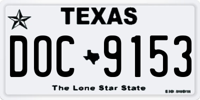 TX license plate DOC9153