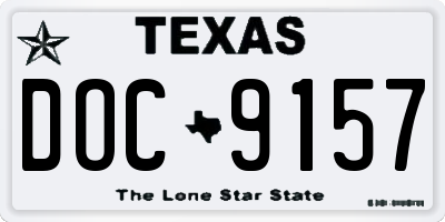 TX license plate DOC9157