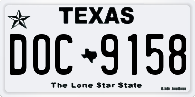 TX license plate DOC9158