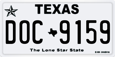 TX license plate DOC9159