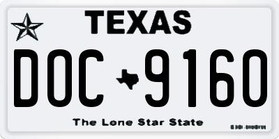 TX license plate DOC9160