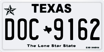 TX license plate DOC9162