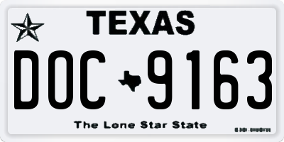 TX license plate DOC9163