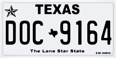 TX license plate DOC9164
