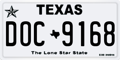 TX license plate DOC9168