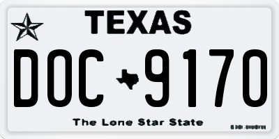 TX license plate DOC9170