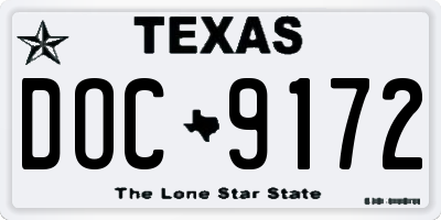 TX license plate DOC9172