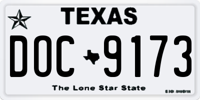TX license plate DOC9173