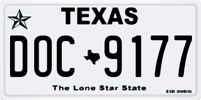 TX license plate DOC9177