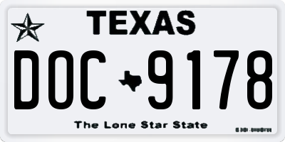 TX license plate DOC9178