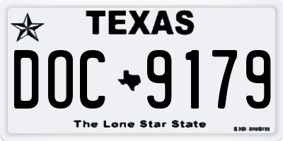 TX license plate DOC9179