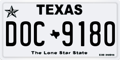 TX license plate DOC9180
