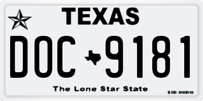 TX license plate DOC9181