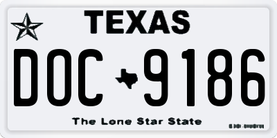 TX license plate DOC9186
