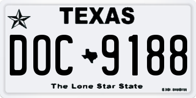 TX license plate DOC9188