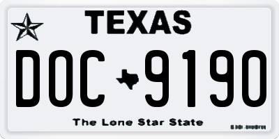 TX license plate DOC9190