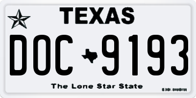 TX license plate DOC9193