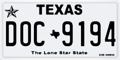 TX license plate DOC9194