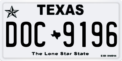 TX license plate DOC9196