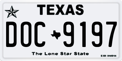 TX license plate DOC9197